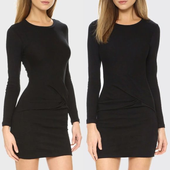 IRO Isabeli Dress Black Size M 100% Cotton Twist Front Light Sweater Knit $245 - Picture 1 of 15